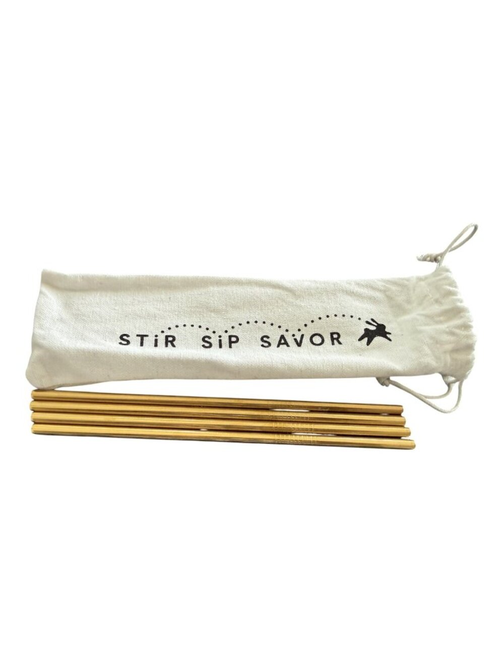 Jot Coffee Gold Metal Straw Set Stir Sip Savor Reusable 4 pack Pouch Bundle New